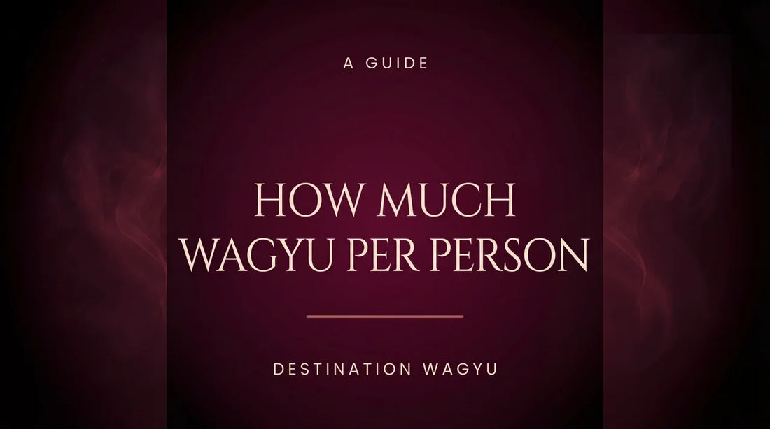 A cover showing how much wagyu per person with red background