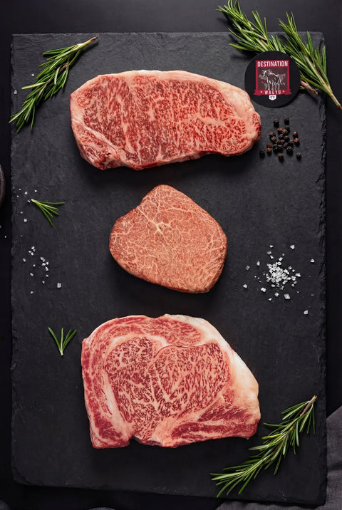 Japanese A5 Kobe Wine Wagyu Box | 3-Cut Collection